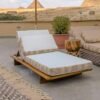 SR teak chaise longue
