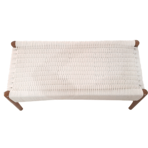 White woven bench