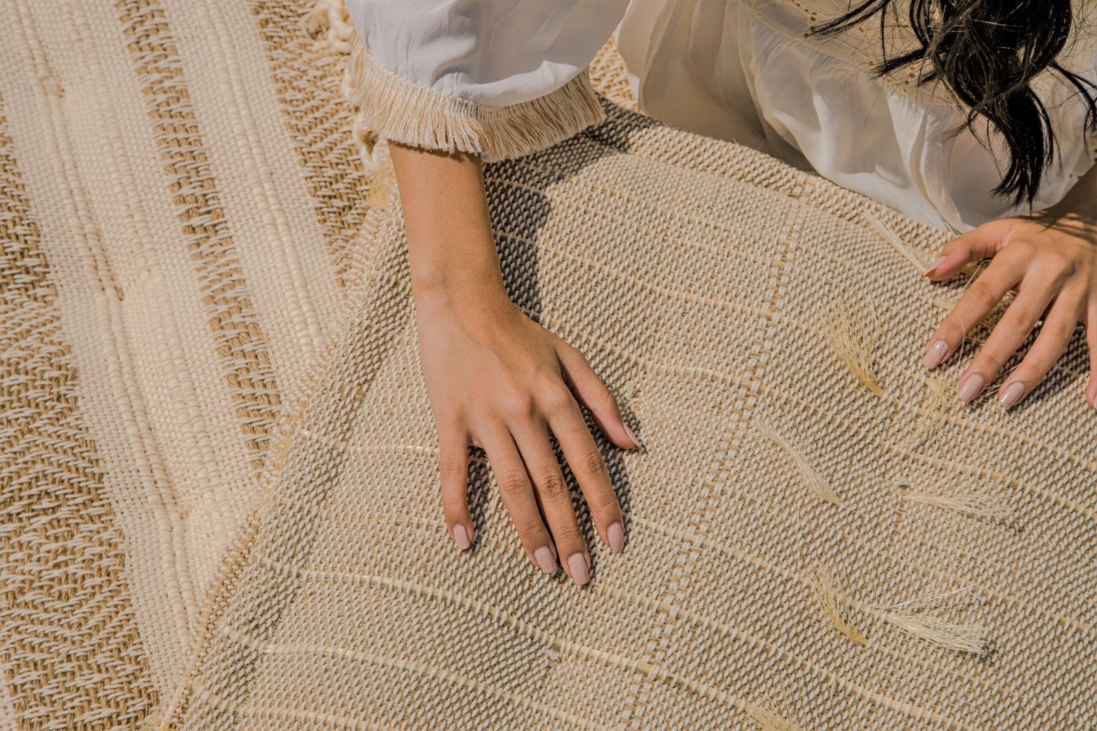 Sandy boho floor cushions