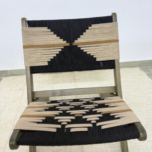 Boho Woven Wooden Chair