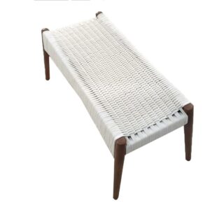 white woven bench