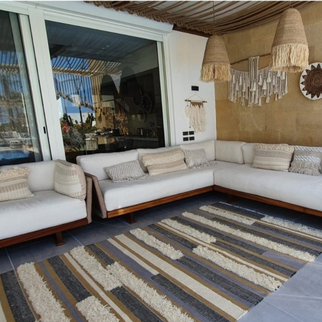 L-shaped weaving sofa